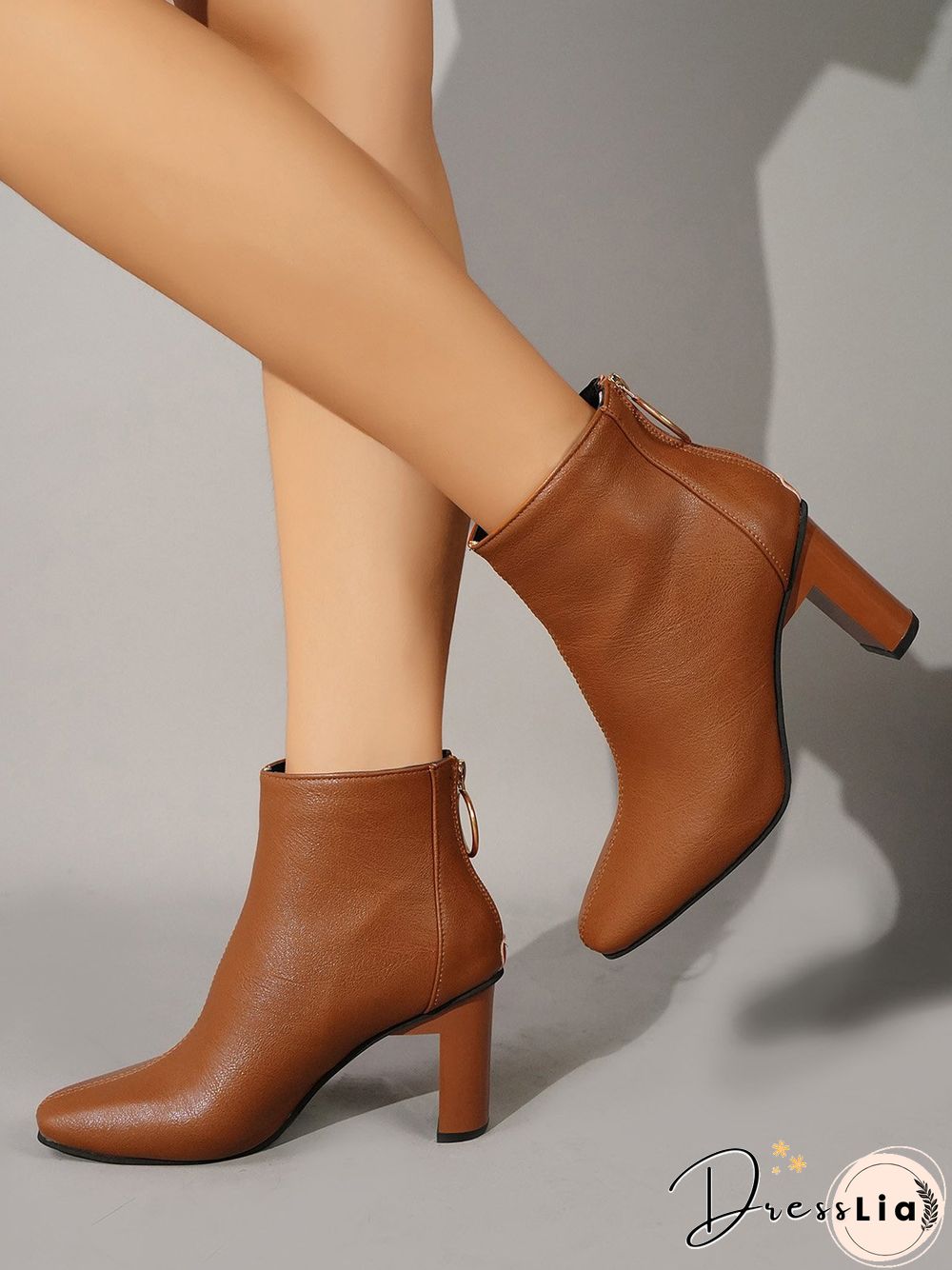 Comfortable High Heel Zip Martin Boots