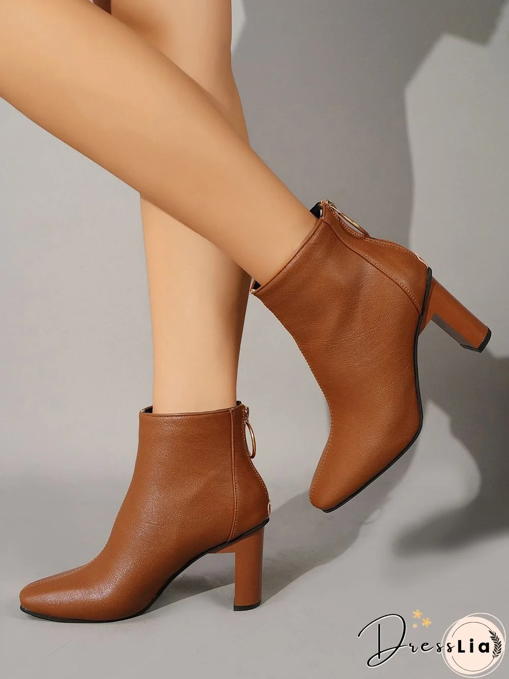 Comfortable High Heel Zip Martin Boots