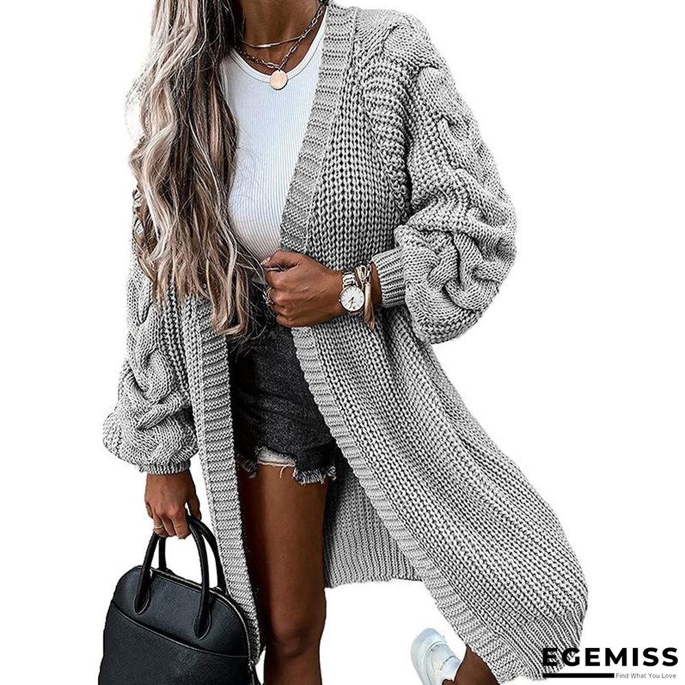 Cardigan Solid Color Loose Long Sleeve Knitted Coat | EGEMISS