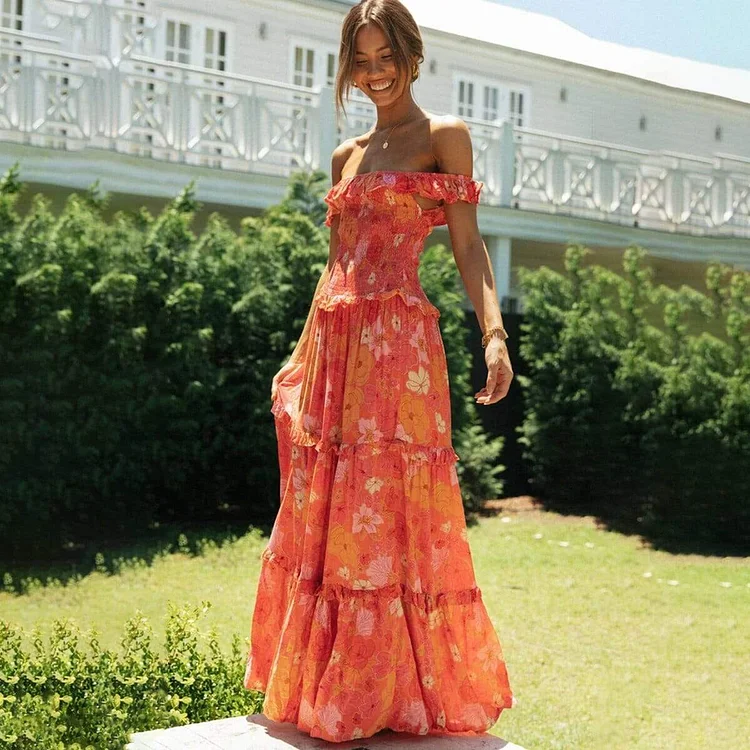 Boho Dress with Floral Print