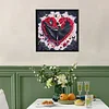 Diamond Painting-DIY Crystal Rhinestone Black Rose Heart Dance Girl(Box Packaging)