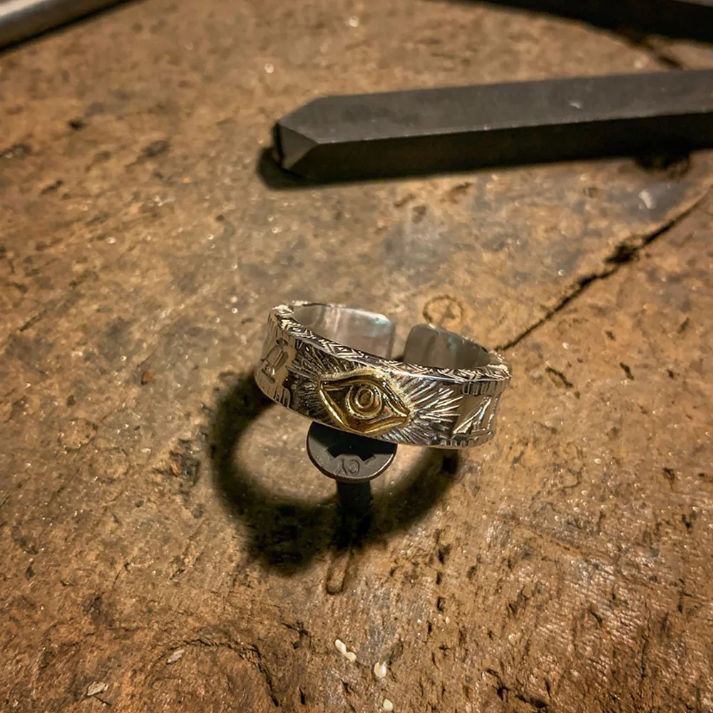 Handmade Egyptian Eye Of Horus Silver Ring