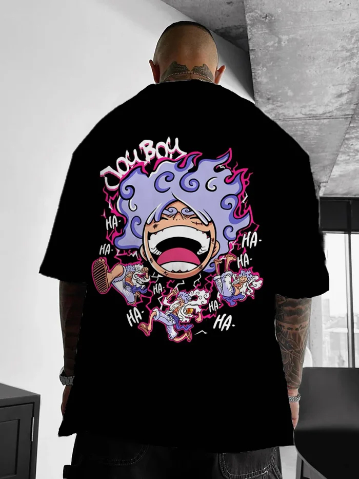 Oversized Loose Anime Simple Print T-shirt