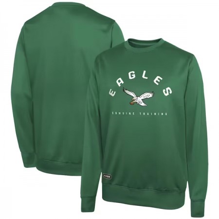 Men's Philadelphia Eagles Green Long Sleeve Pullover Sweatshirt UKRD