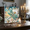 Framed Dragonflies And Flowers - Special Shaped Pearl & Gem Diamond Painting 25*25CM