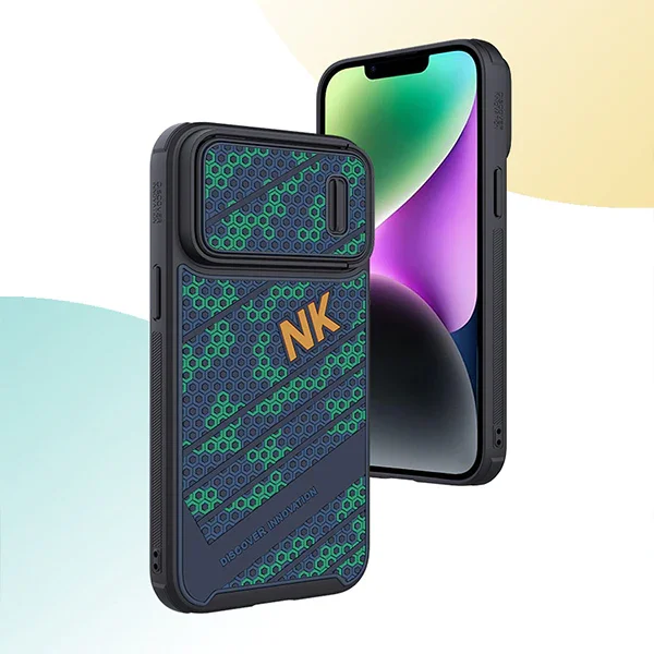 For iPhone Slide Cover Magnetic Decoration Embossed Logo And Three-Dimensional Mobile Phone Case