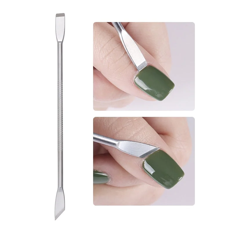 8 Style Colorful Cuticle Pusher Tweezer Nails Pusher Tools Cuticle Trimmer Dead Skin UV Gel Polish Stainless Steel Clean Tools-Nail Inspo