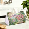 (24cm)Diamond Art Tissue Box DIY PU Napkin Cover for Home(Butterflies and flowers)