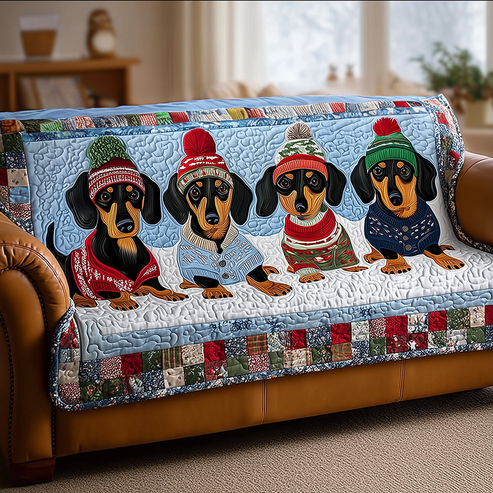 Chilly Dachshund Lane Quilted Sofa Cover NCU0TH3702 everthome