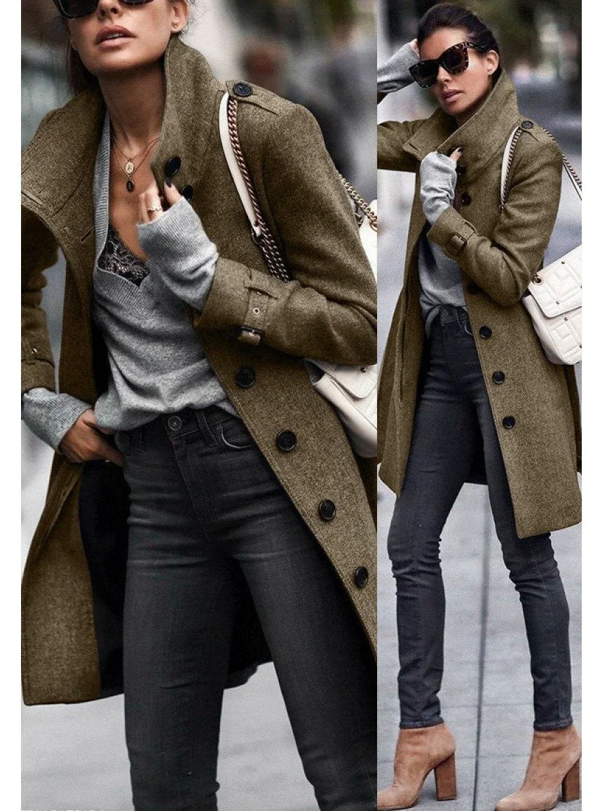 Fashion Pure Color Long Sleeve Coat | IFYHOME
