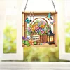 Diamond Painting Acrylic 2D Flat Flower Basket Hanging Diamond Art Kits Wall Door Decor