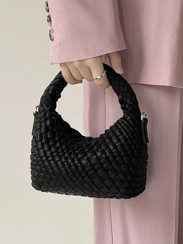 Cute Woven Solid Color Handbags Bags