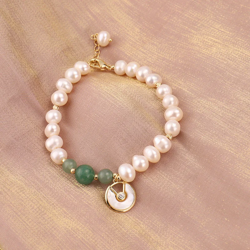 Snail shell Pearl agate bracelet