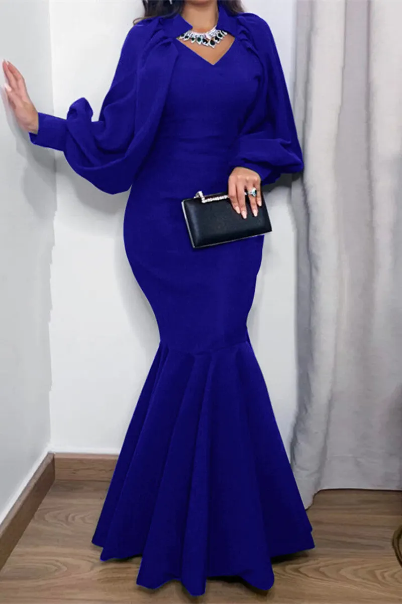 Skinny Wrap Bandage Solid Color Split-Front Split-Joint V-Neck Maxi Evening Dresses main image 1