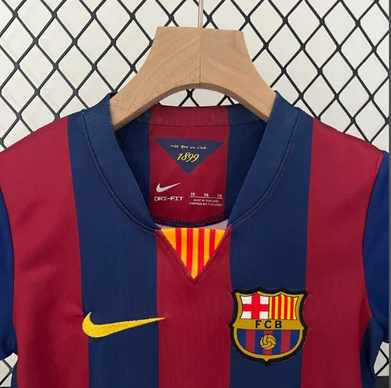 Retro 14/15 Barcelona Home Kids Kit Football Jersey Thai Quality