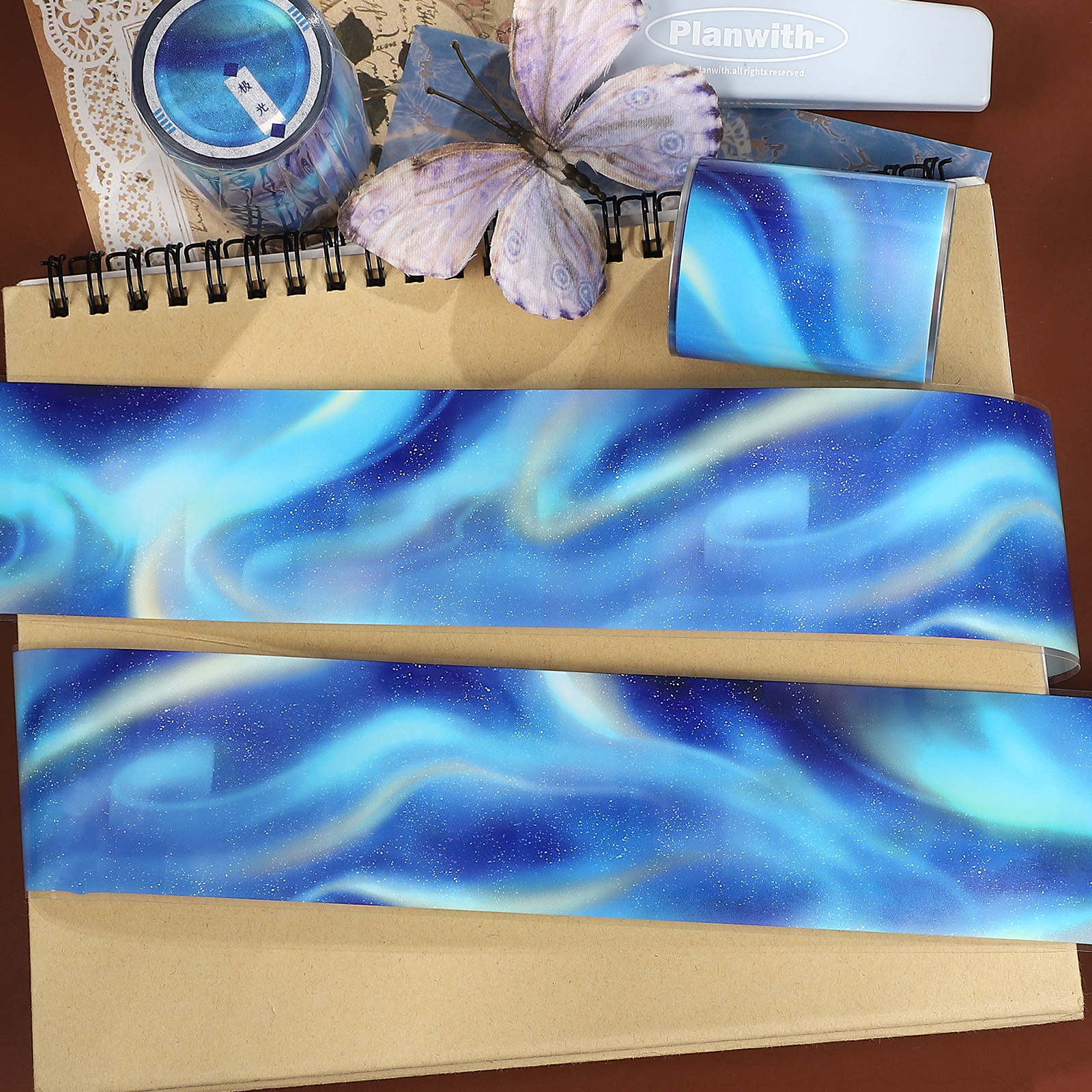 PET 테이프 - 53mm*5m 빈티지 블루 오로라