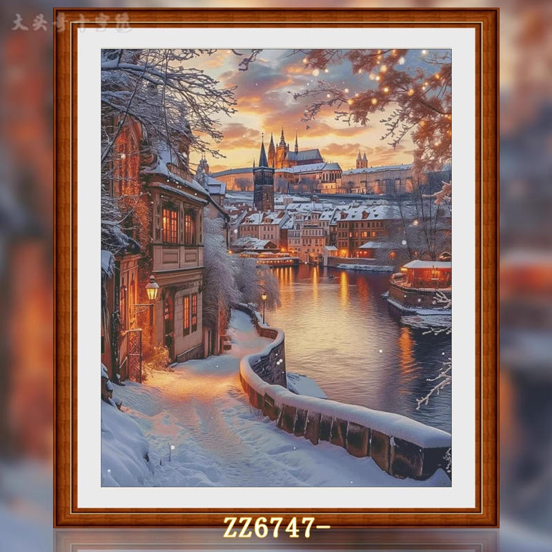 【ZZ6747- Warm Light on Snowy Night】 Painting Fairy Cross Stitch