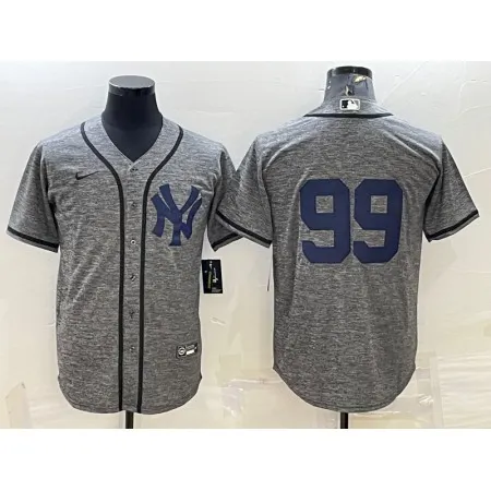 Men's New York Yankees #99 Aaron Judge Grey Cool Base Stitched Jersey PXW3