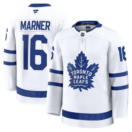 Men's Toronto Maple Leafs #16 Mitch Marner  White Away Premium Player Jersey