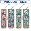 4Pcs Diamond Painting Flowers Diamond Painting Bookmark for Bookworm