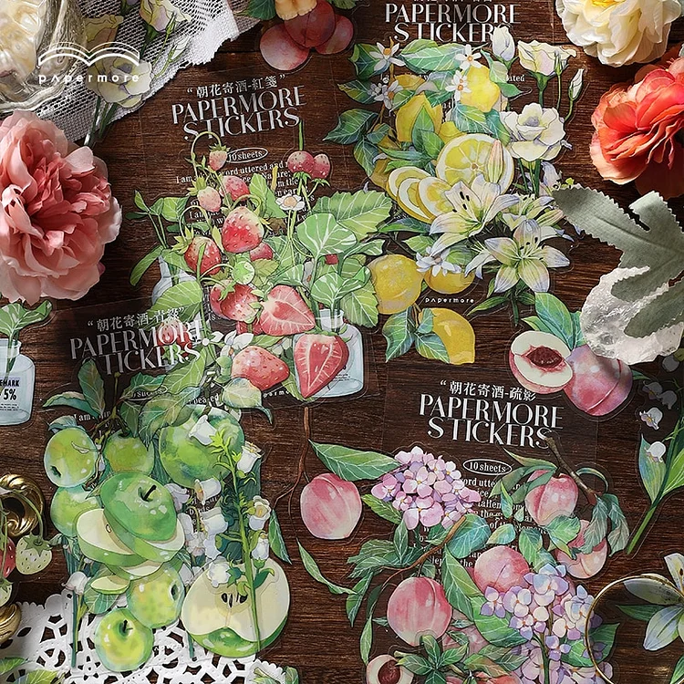 jojofuny 2 Packs Paper Stickers Scrapbooking Album Stickers Hand Account  Sticker Flower Plant Sticker Plant Paper Stickers Botanical Decor Flower