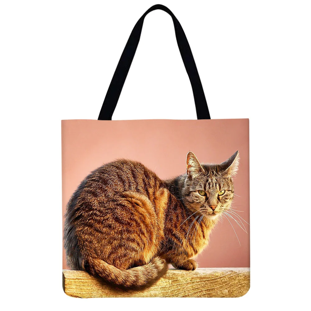 Linen Tote Bag - Cat