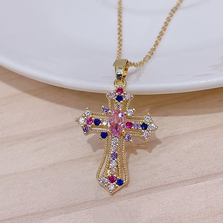 Vintage Punk Cross Personality Pendant Necklace KERENTILA