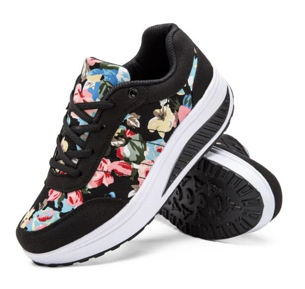 New Fashion Breathable Women's Casual Sports Shoes Women Wedge With Thick Sole Rocking Shoes Women Sneakers Zapatillas Mujer