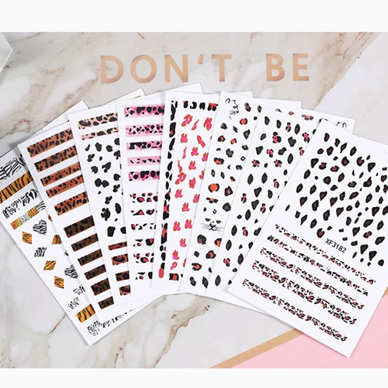 1pcs Sexy Leopard Nail Art Stickers Decals Animal Charm DIY Adhesive Manicure Decoration Accessory-Nail Inspo