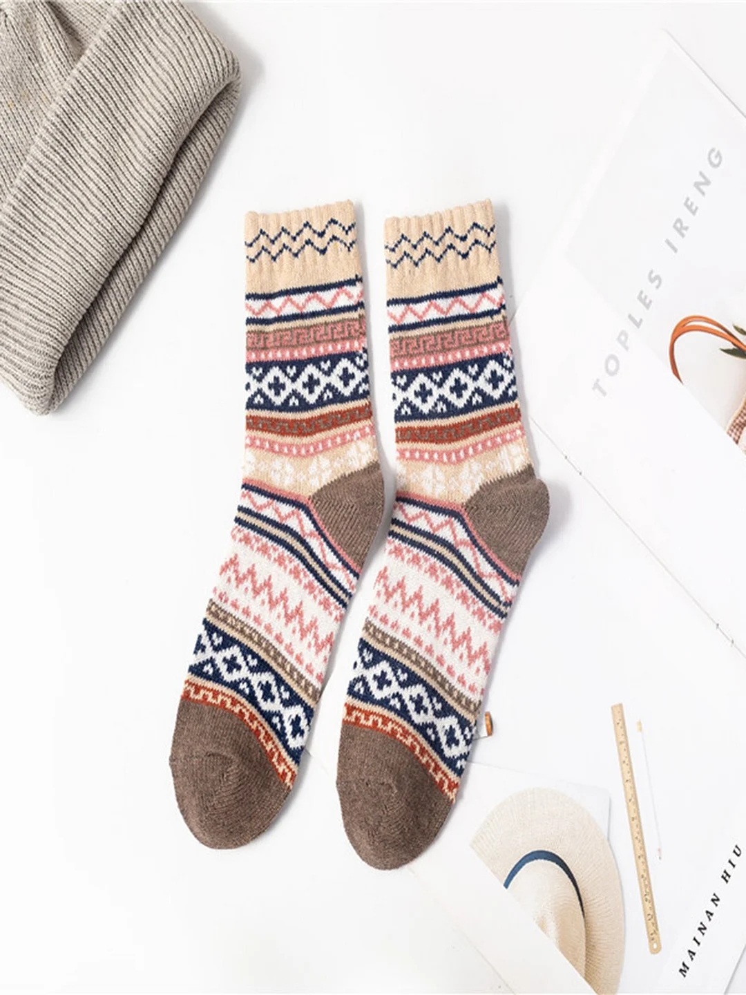 Casual Ethnic Pattern Rabbit Velvet Socks | EGEMISS