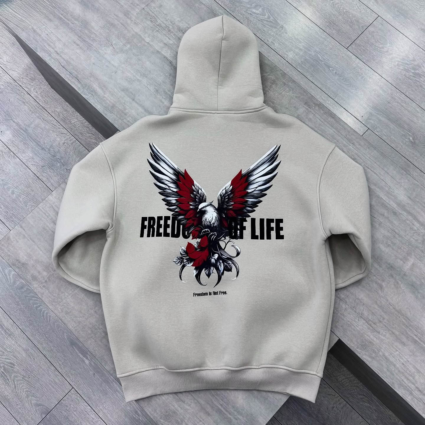 Dandalor Eagle Apricot Cotton Long Sleeve Hoodie