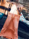 Loose Solid Color Condole Belt Maxi Dress
