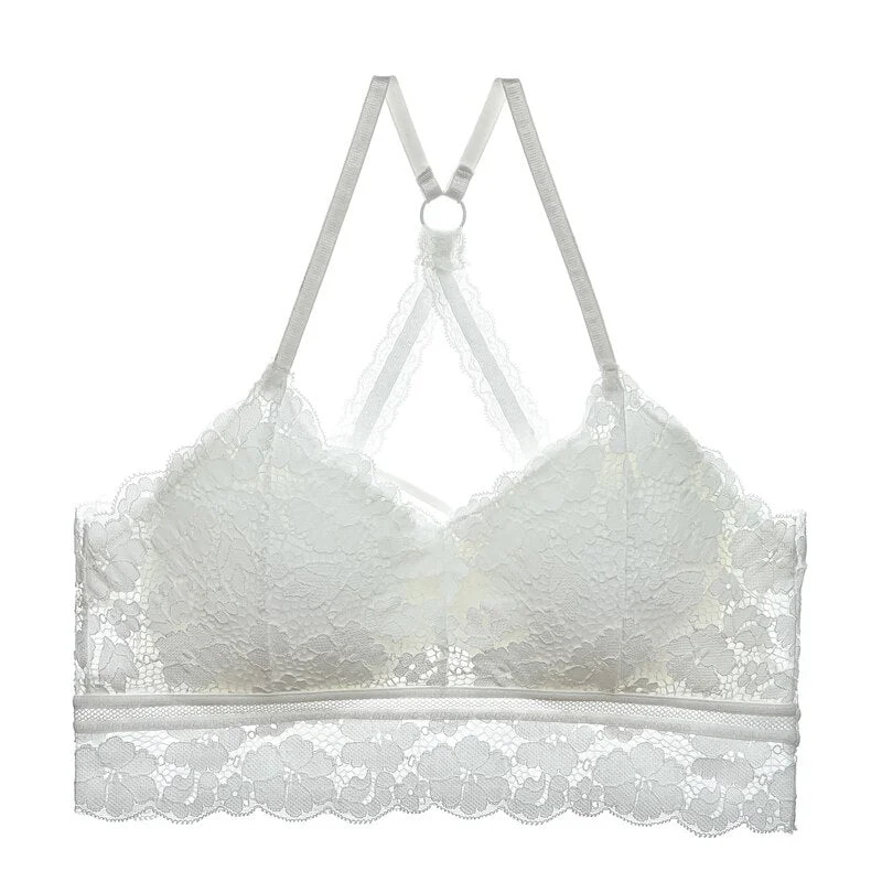 CINOON New Arrival Women Bralette Solid Color Beauty Back Lace Underwear Sexy Vest Female Add pad Wireless Bra Seamless Lingerie