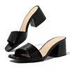Gioiacombo&trade; Pantofole con tacco alto a testa quadrata da donna di nuova moda