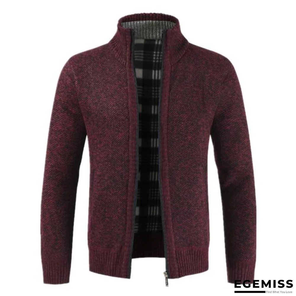 Autumn Winter New Men's Jacket Slim Fit Stand Collar Zipper Jacket Men Solid Cotton Thick Warm Jacket | EGEMISS