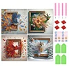 (US Only)4pcs 5D DIY Partial Special Shaped Drill Diamond Painting Escape Decor 30x30cm