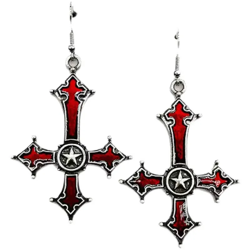 Halloween Gothic Cross Earrings Ear Clip