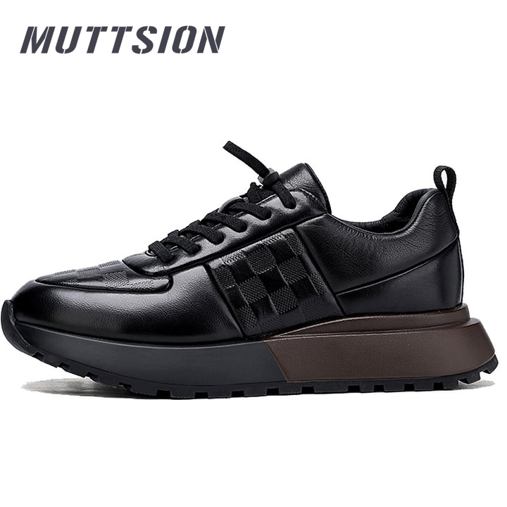 MUTTSION Cowhide Luxury Soft Leather Soft Sole Casual Dress Sneakers MUTTSION.COM MUTTSION