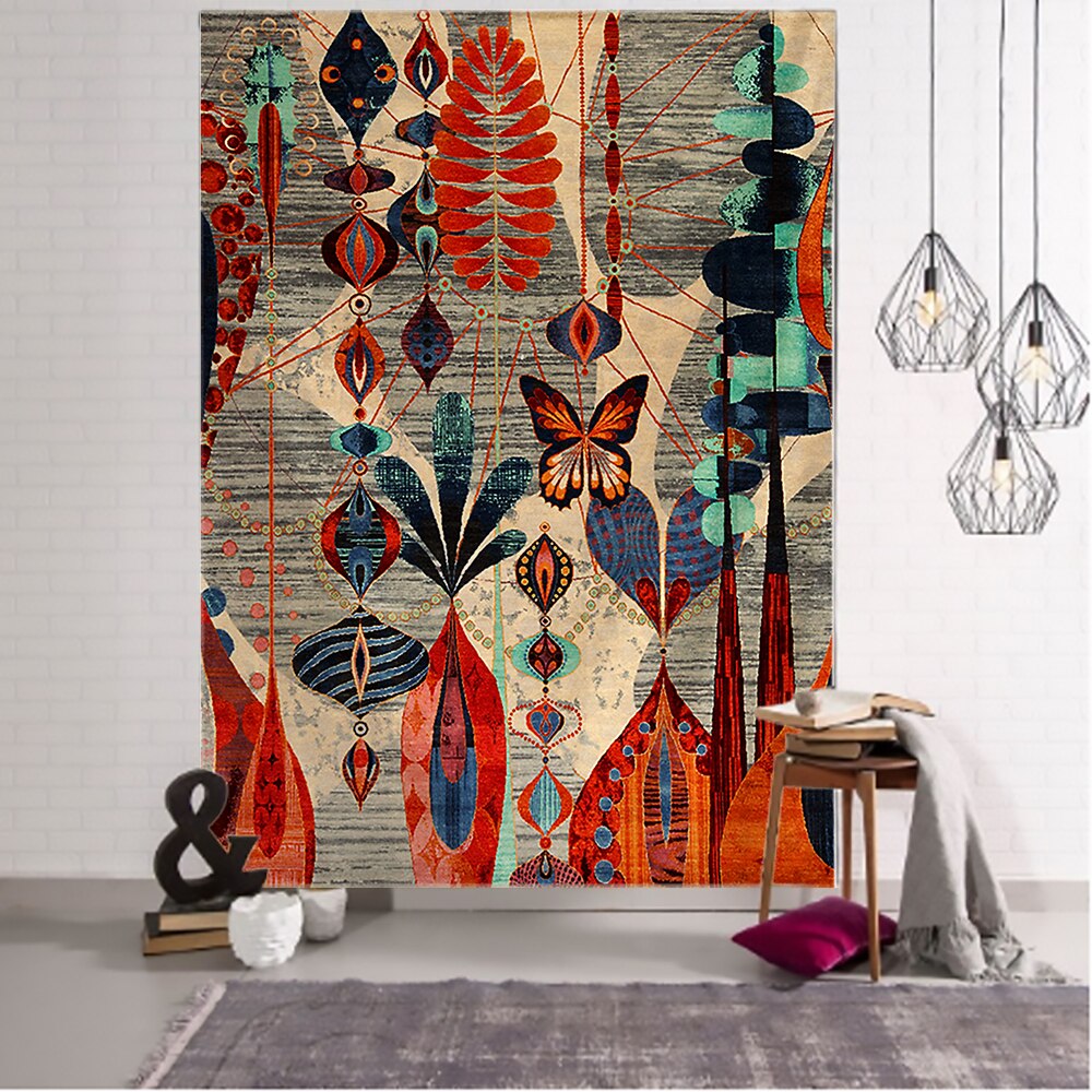 

Wall Tapestry - Antique Abstract Flower Illustration-150*130cm, 501 Original