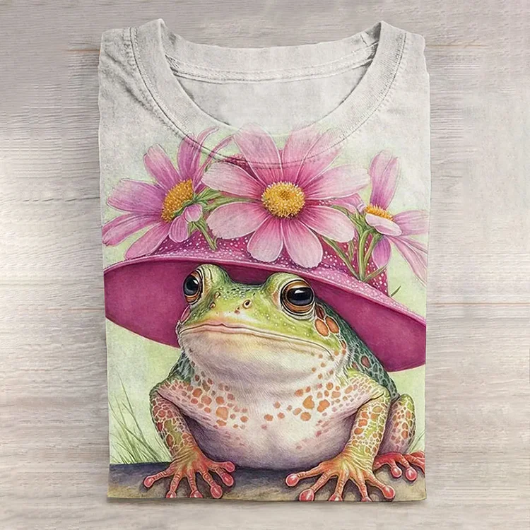 Comstylish Funny Frog Art Graphic Printed T-Shirt