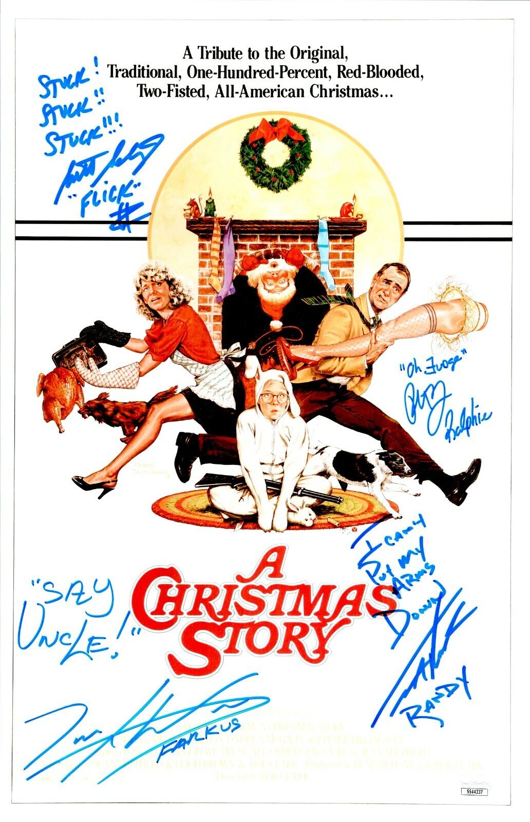 PETER BILLINGSLEY CAST x4 Signed 11x17 A CHRISTMAS STORY Photo Poster painting Autograph JSA COA