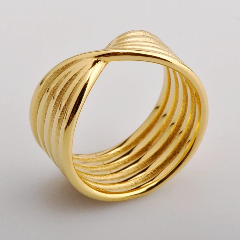 Minimalist Stripe Knot Titanium Steel Rings