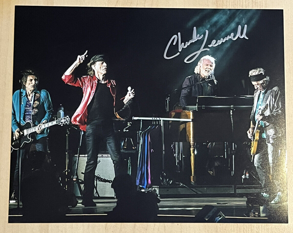 CHUCK LEAVELL SIGNED 8x10 Photo Poster painting AUTOGRAPHED THE ROLLING STONES KEYBOARDIST COA