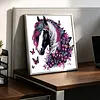 Pink Butterfly Horse 5D DIY Diamond Art Painting Kit Partial Drill 30x30cm