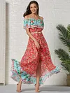 Floral Printed Off-The-Shoulder Maxi Dresses