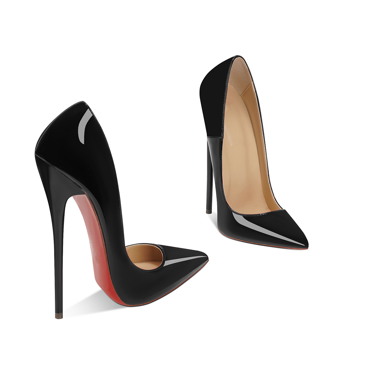 160mm Sky-High High Heels Red Bottom Shoes Classic Pointed Stiletto Heels-MERUMOTE