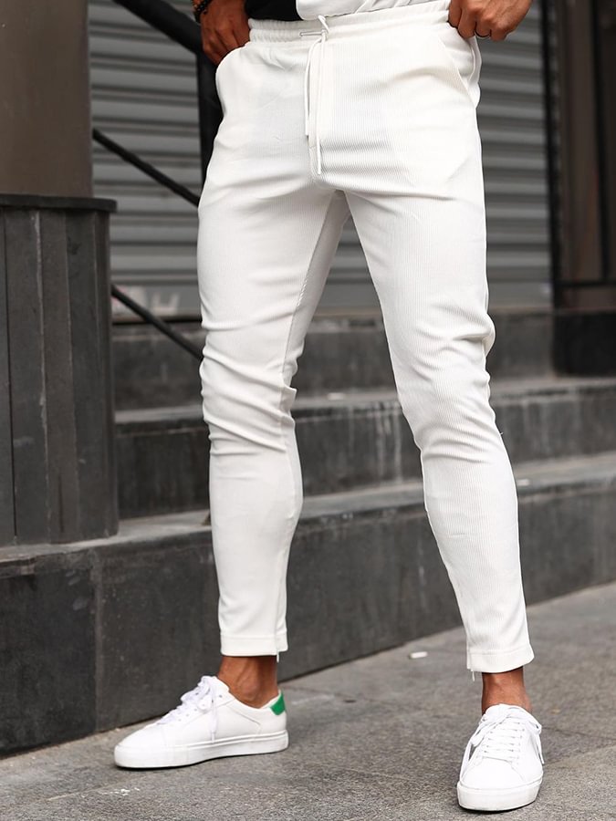 Men's Elegant White Pants 