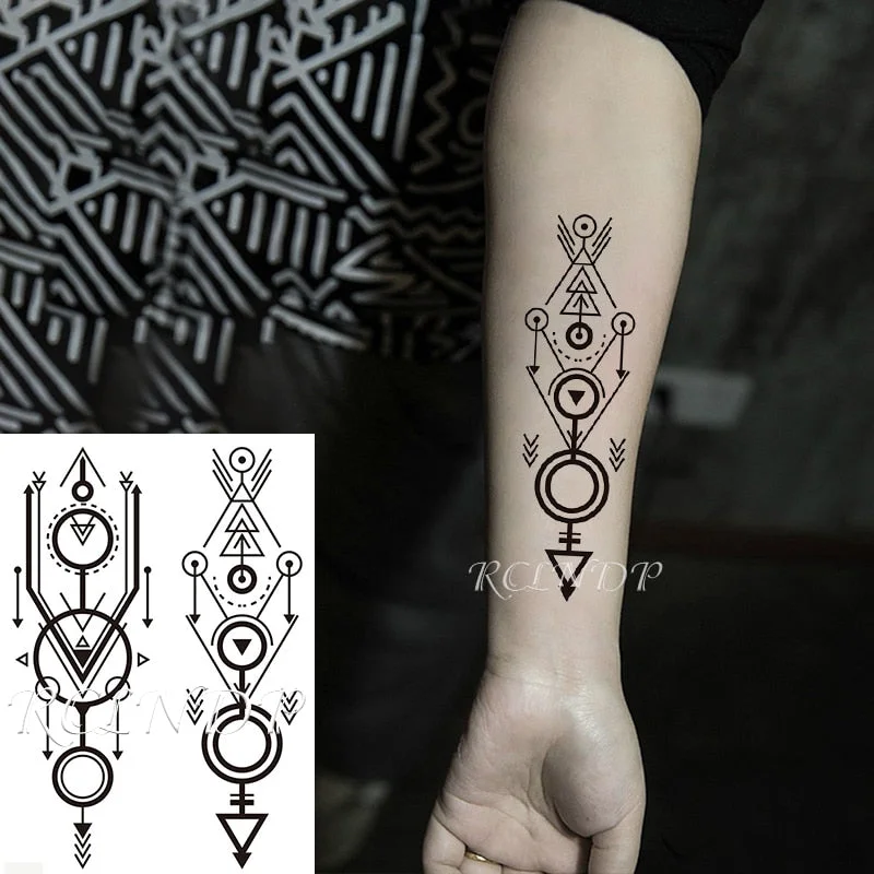 Waterproof Temporary Tattoo Sticker Broken Roman Clock Gear Big Size Body Art Flash Tatoo Fake Tatto Stickers for Girl Men Women