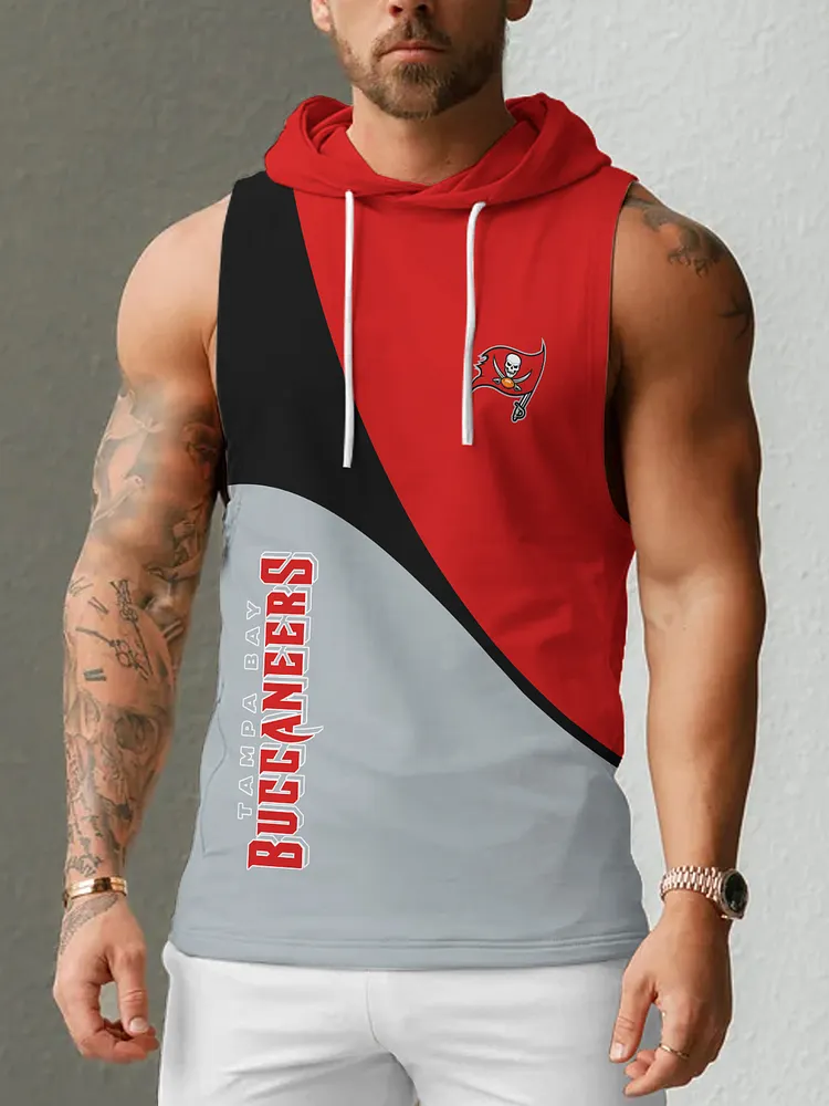Tampa Bay Buccaneers Men's  Casual Comfy Sleeveless Hooded Tank Top