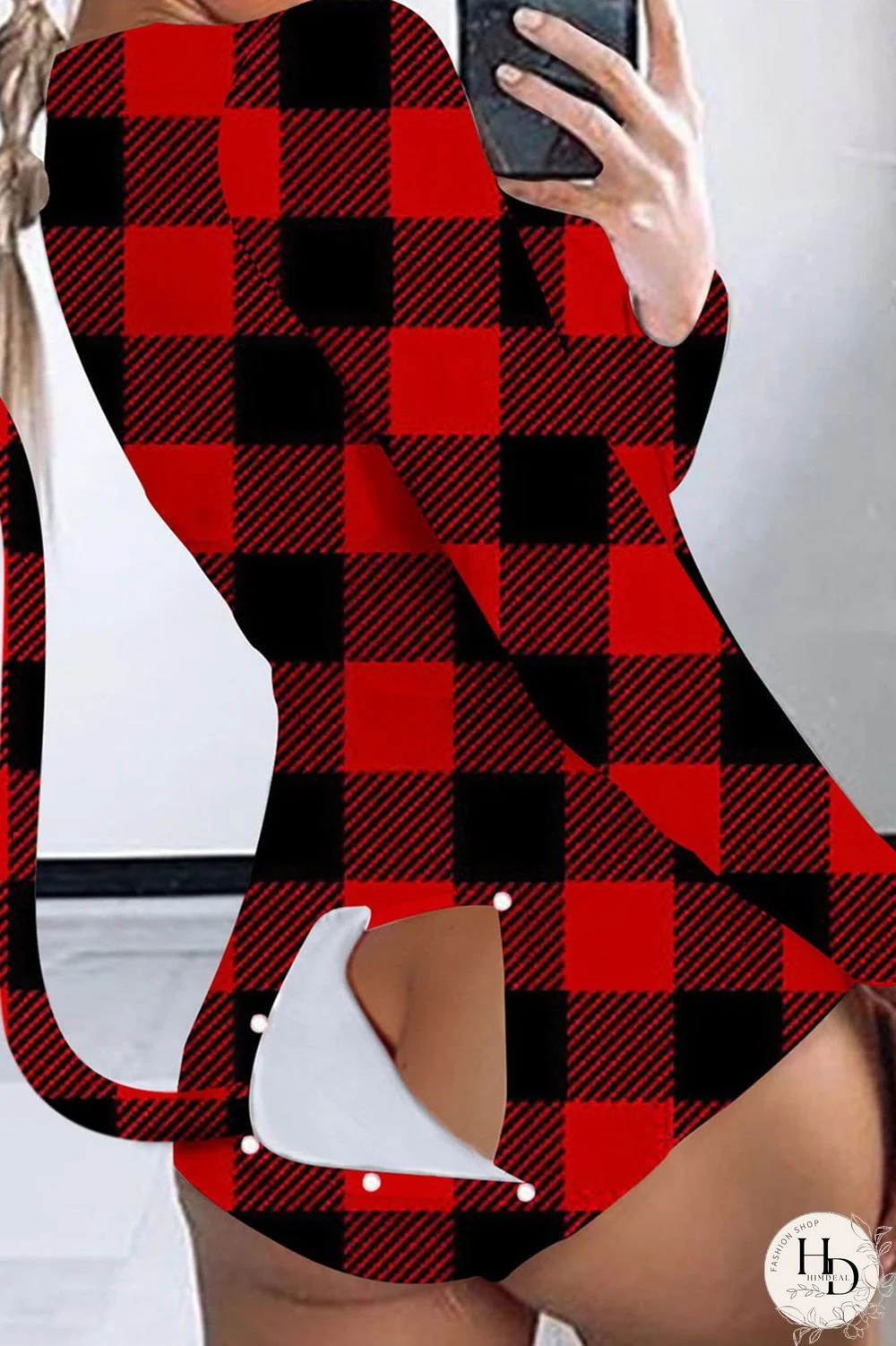 Black Red Fashion Living Print Split Joint V Neck Skinny Romper